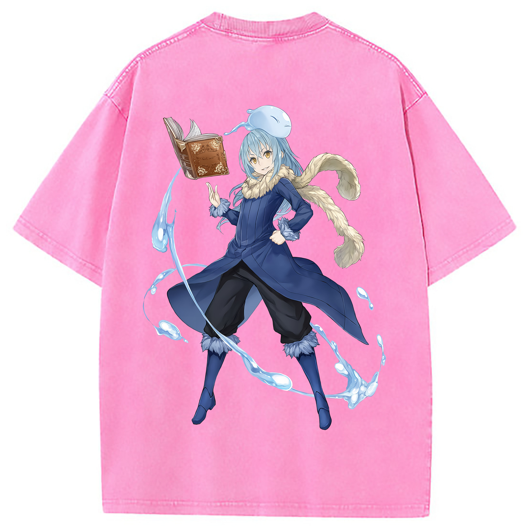（画像用） 転スラ Regarding Reincarnated to Slime 綿100% ヴィンテージ風 半袖Tシャツ（背面プリント）